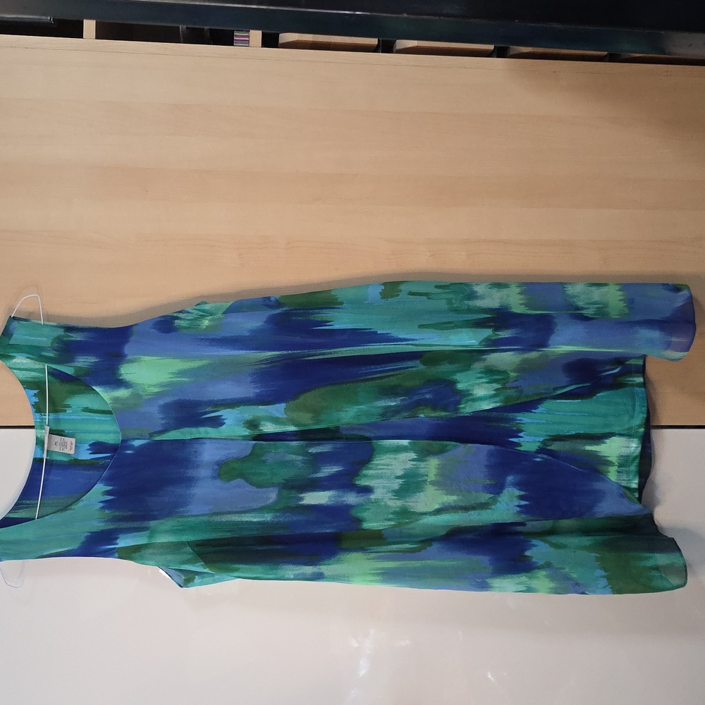 Catherine's Chiffon Flowing Flowing Tank Style Blue Green 0X‎ 14/16W Preloved